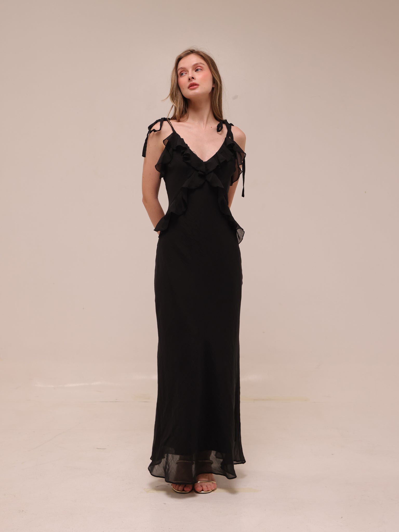 Adalina Maxi Dress in Black Onyx