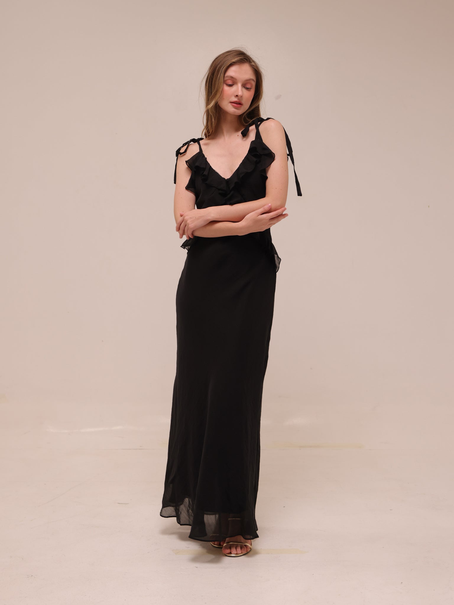 Adalina Maxi Dress in Black Onyx