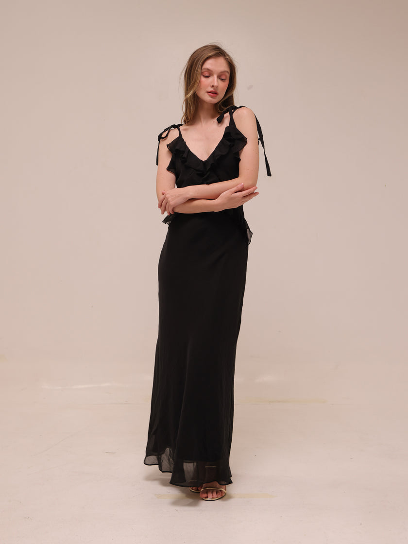 Adalina Maxi Dress in Black Onyx