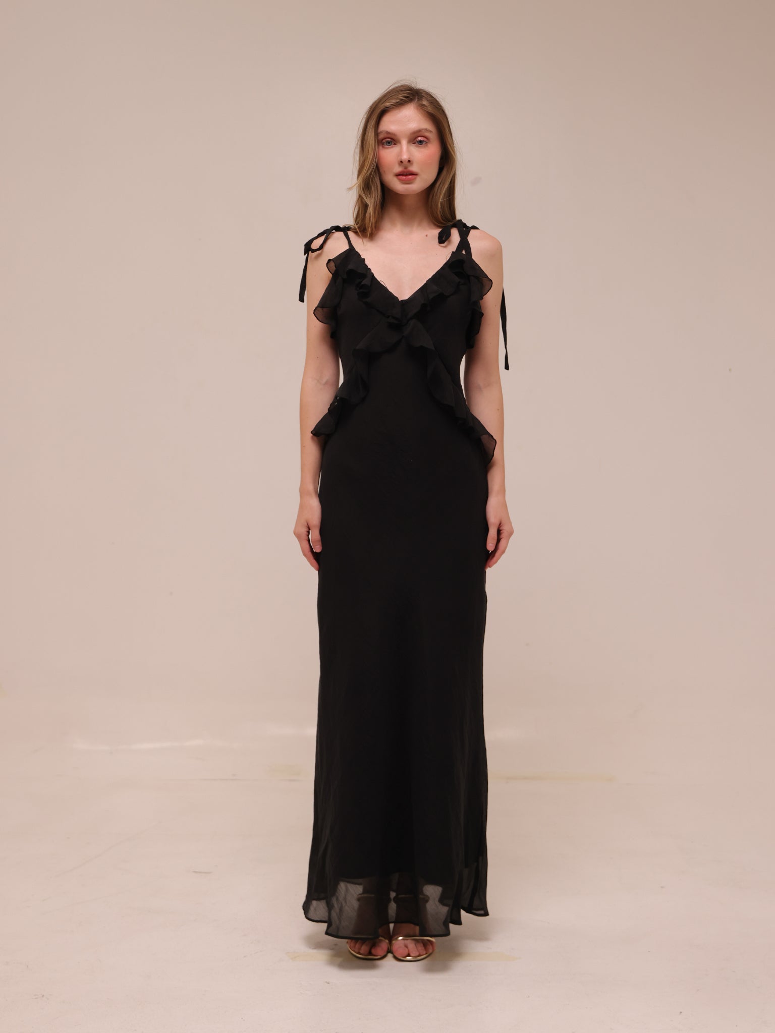 Adalina Maxi Dress in Black Onyx