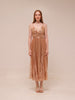 Franny Pleated Midi Dress in Rose Gold