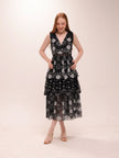 Black Starlet Sequin Tiered Dress