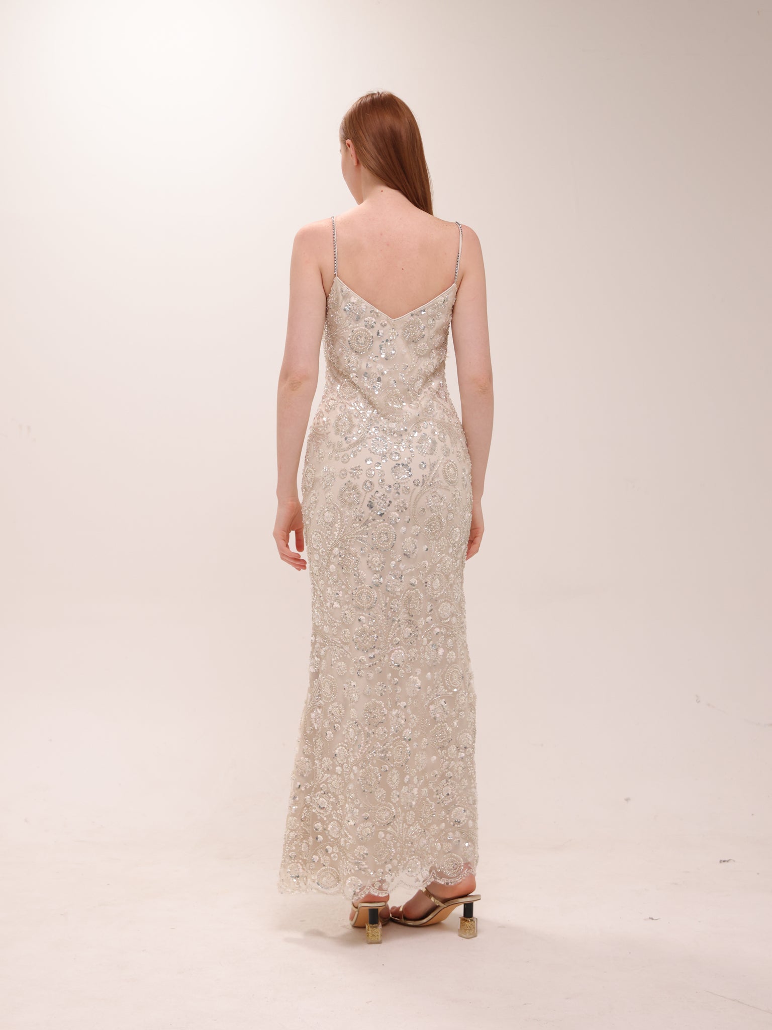 Sequin-Embellished Maxi Dress
