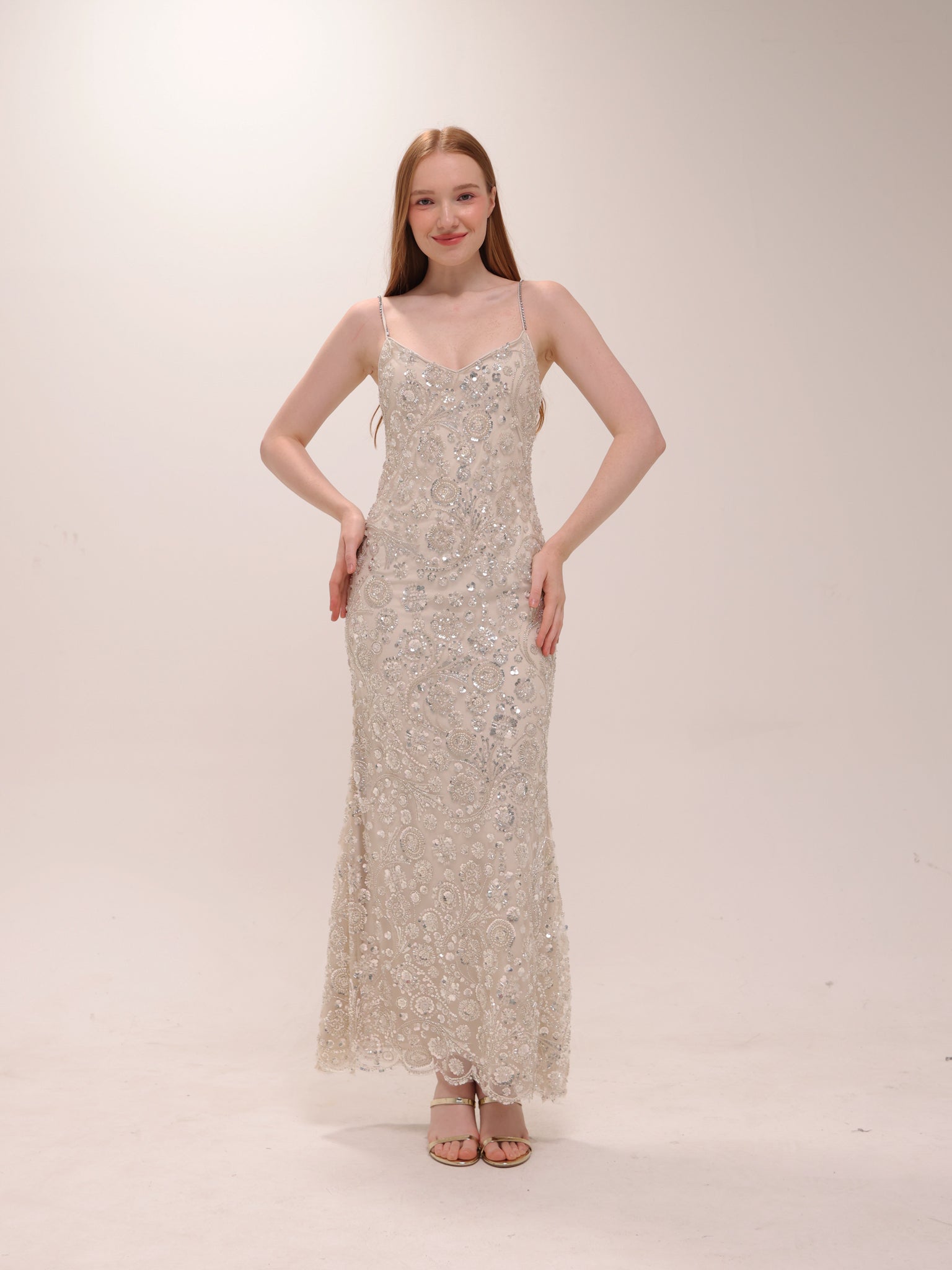 Sequin-Embellished Maxi Dress