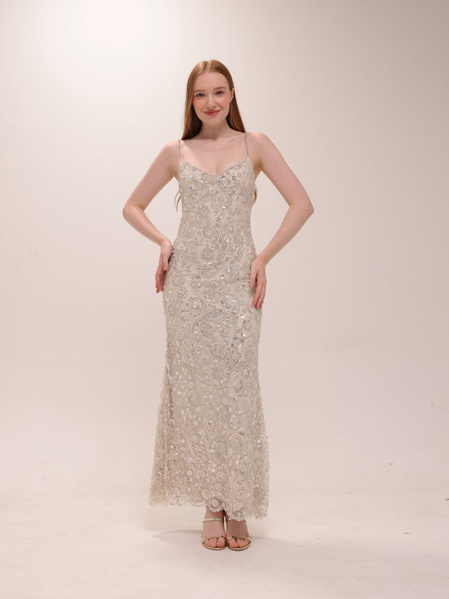 Sequin-Embellished Maxi Dress
