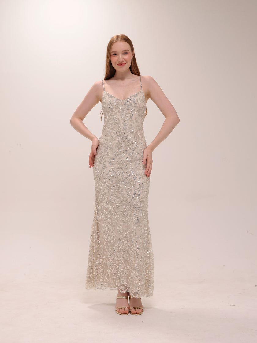 Sequin-Embellished Maxi Dress