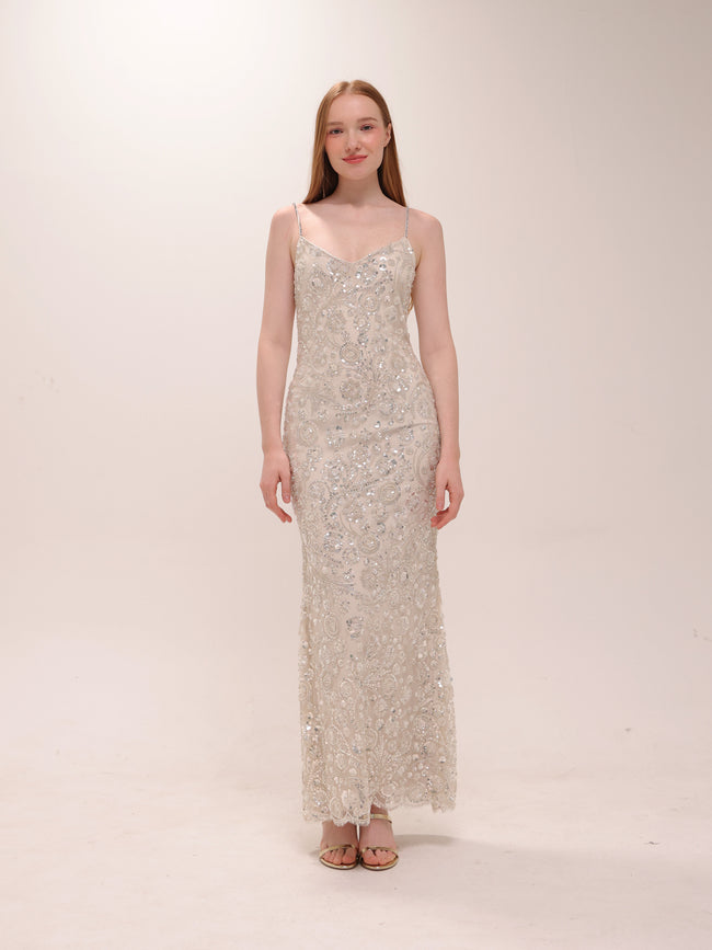 Sequin-Embellished Maxi Dress