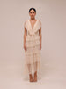 Lace Tulle Dress Tiered Cream Maxi