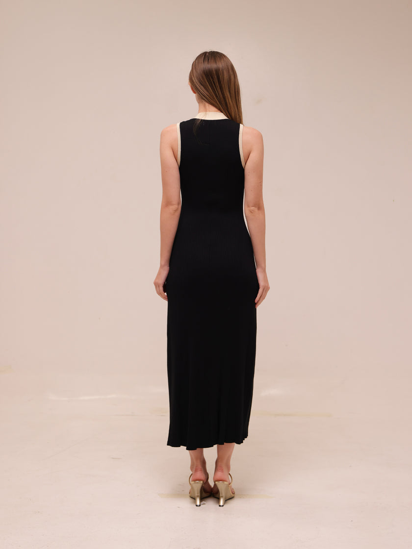 Gabriella Two Tone Rib Knit Maxi Dress