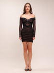 Abito Black Mesh Mini Dress