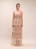 Flower Sequin Tier Maxi Dress