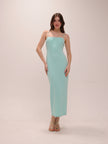 Pearl Trim Midi Dress