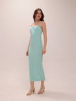 Pearl Trim Midi Dress