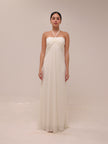 Ivory Chiffon Empire Waist Halter Dress