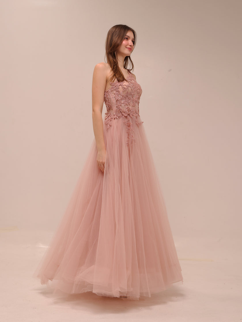 Fleur Appliqué Gown