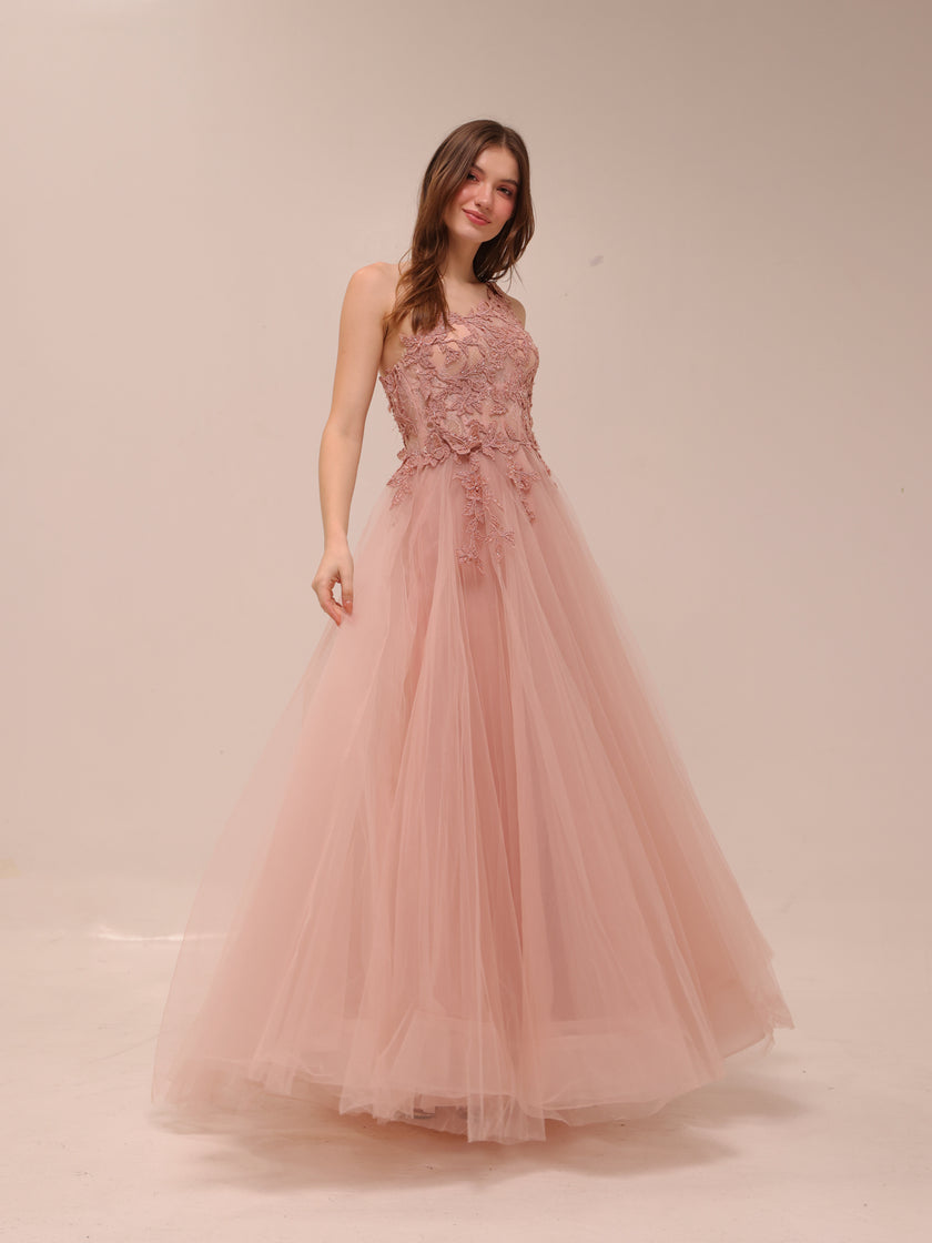 Fleur Appliqué Gown