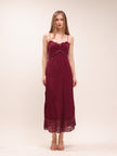 Purple Lace Sleeveless Midi Dress
