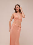 Visions Lace Deep V Maxi Dress