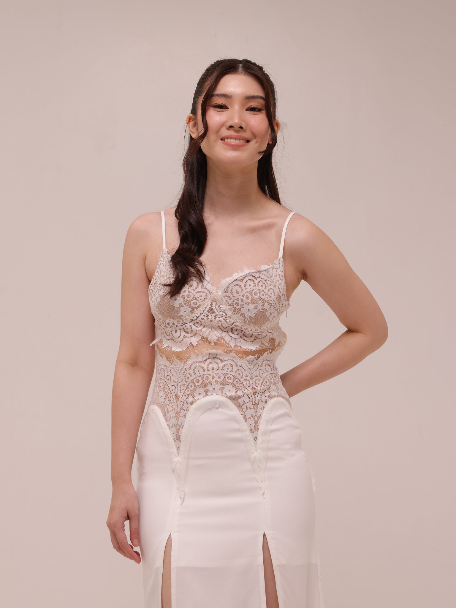 Aveline Sheer Lace Dress