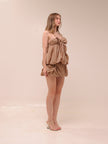 Genevieve Bow Dress in Brown