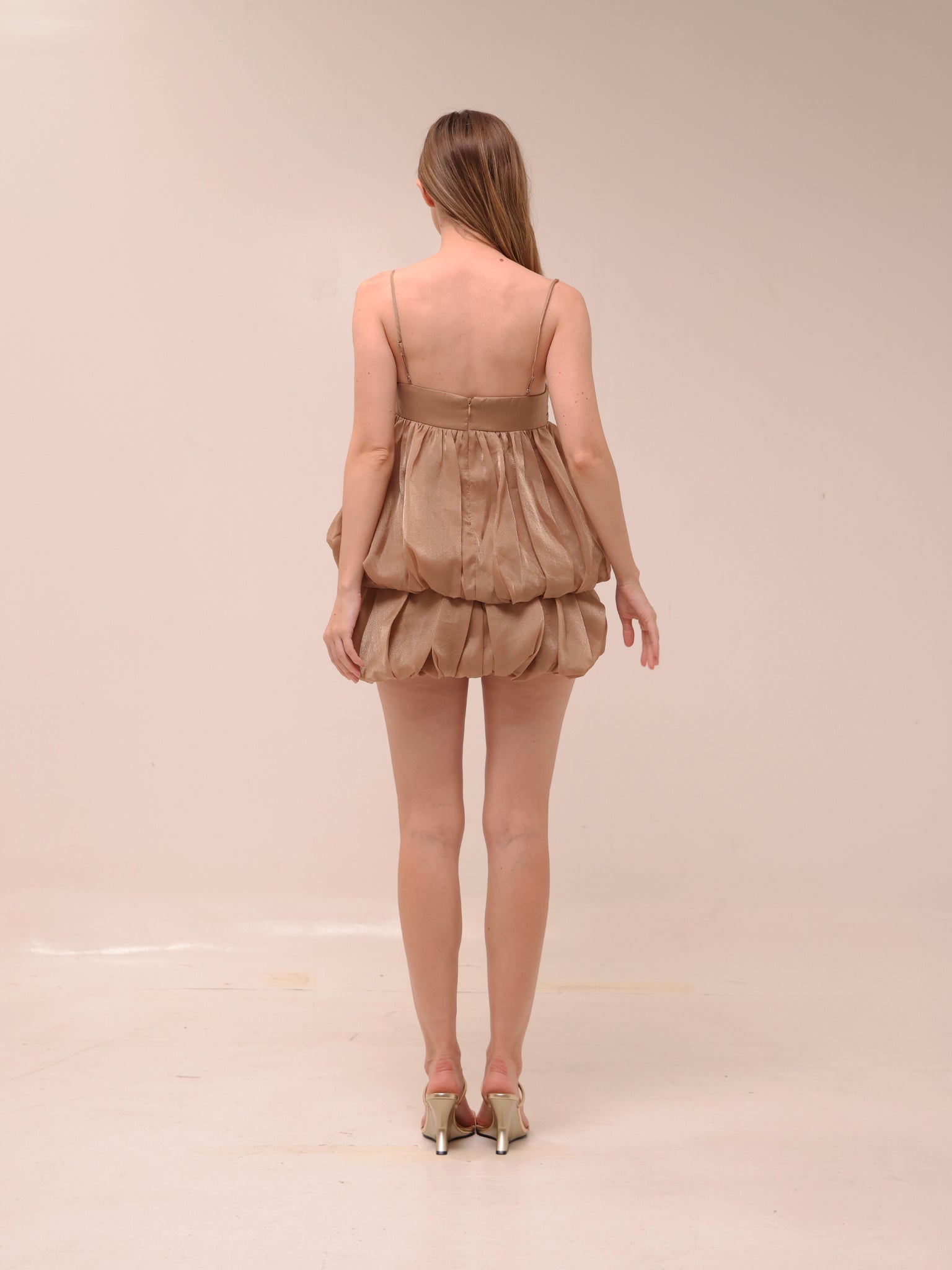 Genevieve Bow Dress in Brown