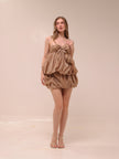 Genevieve Bow Dress in Brown