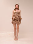 Genevieve Bow Dress in Brown