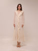 Frill Chiffon Long Sleeve Midi Dress