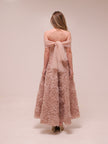 Rosette Tulle Off-Shoulder Gown