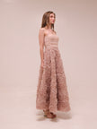 Rosette Tulle Off-Shoulder Gown