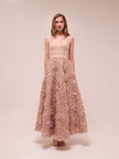 Rosette Tulle Off-Shoulder Gown