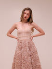 Rosette Tulle Off-Shoulder Gown