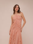Lucine Ruched Silk Halter Dress