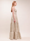 The Lucetta Dress in Taupe Windsor Brocade