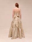 The Vivian Dress in Taupe Windsor Brocade