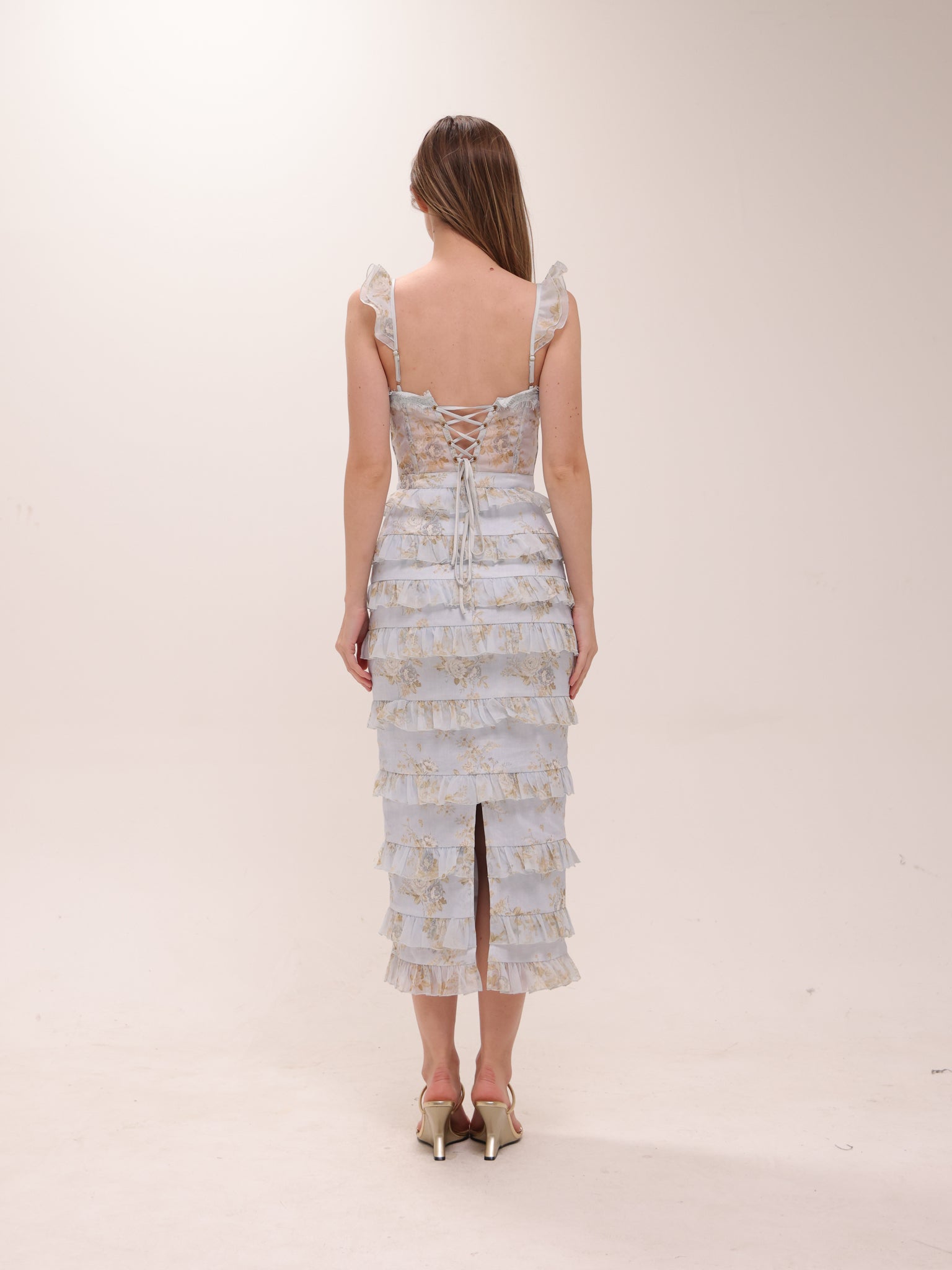 The Fiorenza Dress in Victorian Blue Roses