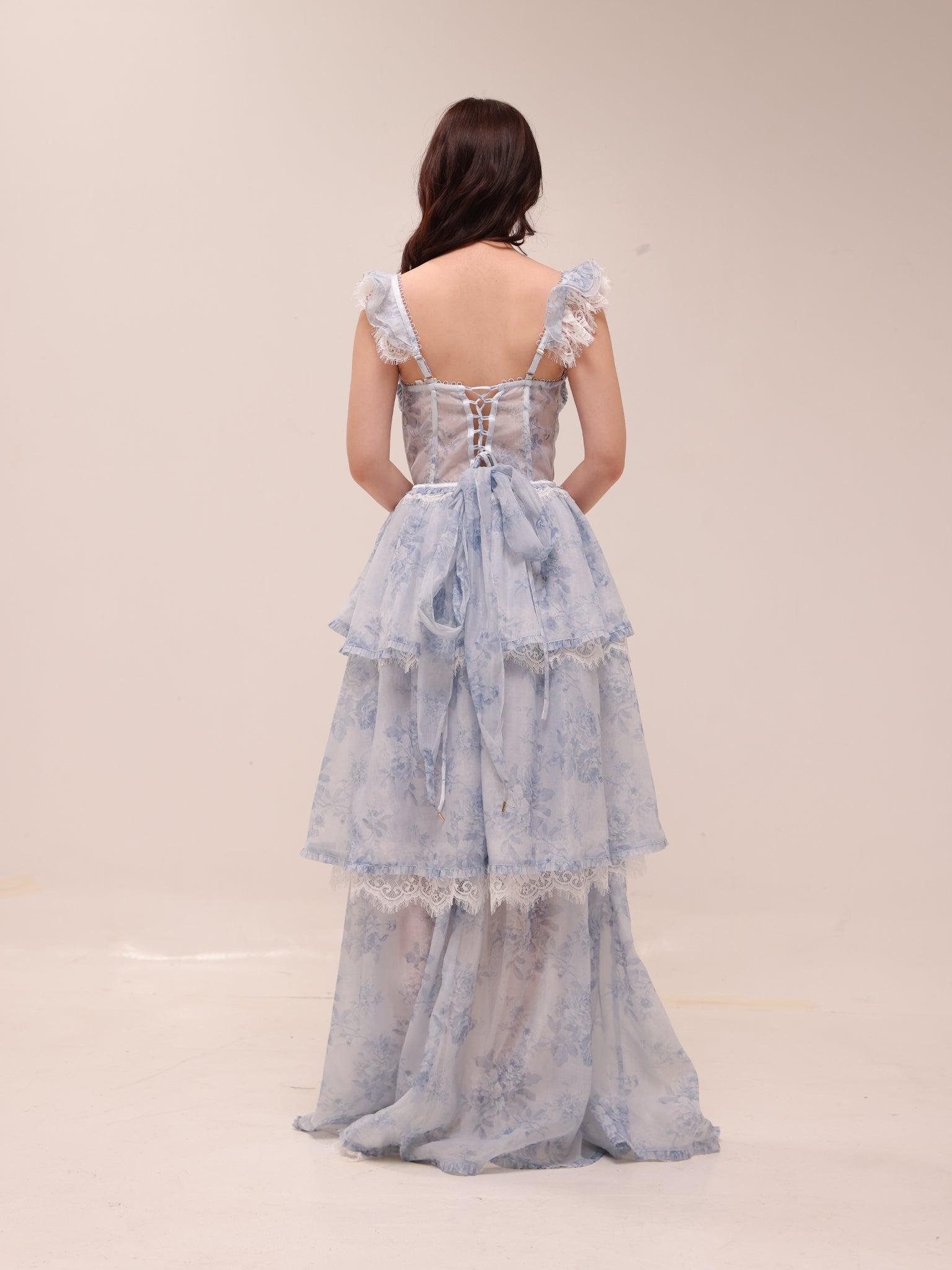 The Jolie Dress in Blue Tapestry Rose