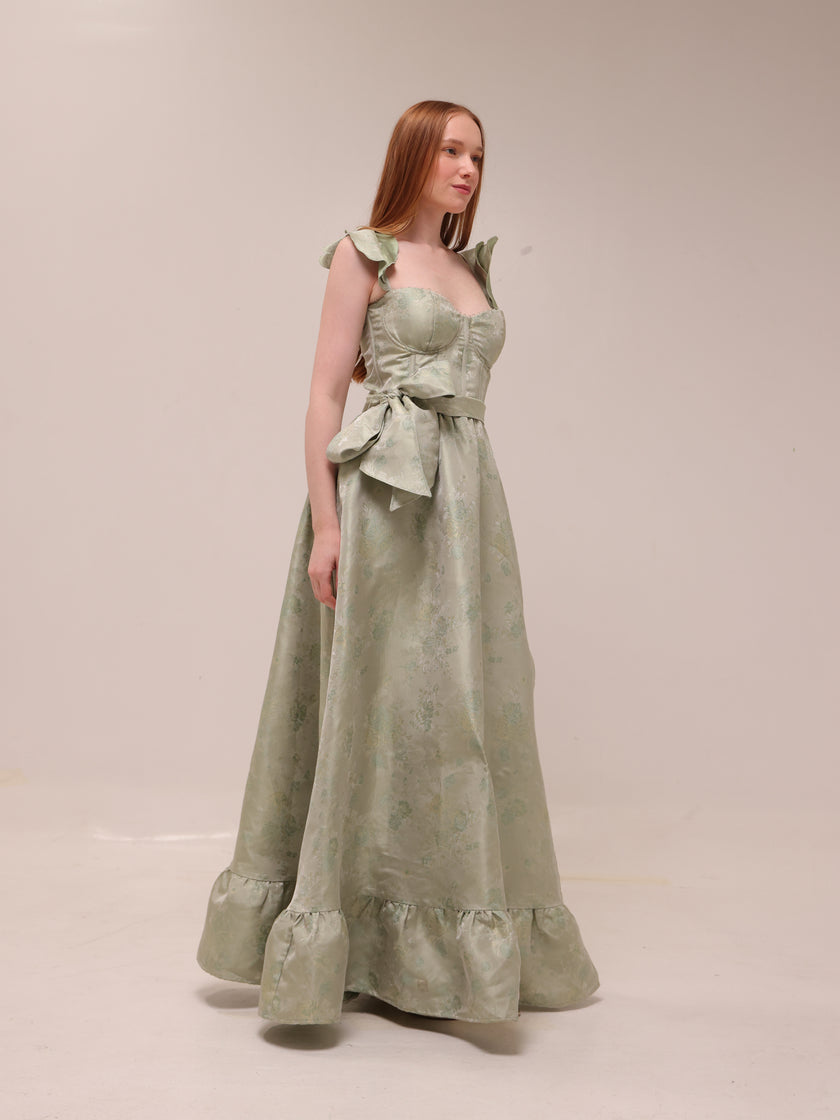 The Veronica in Sage Windsor Brocade