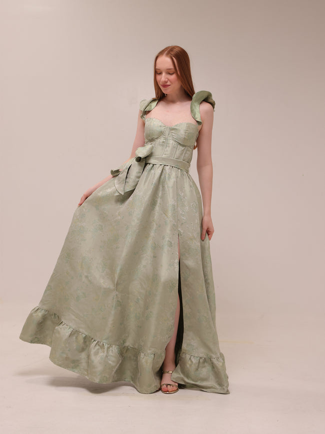 The Veronica in Sage Windsor Brocade