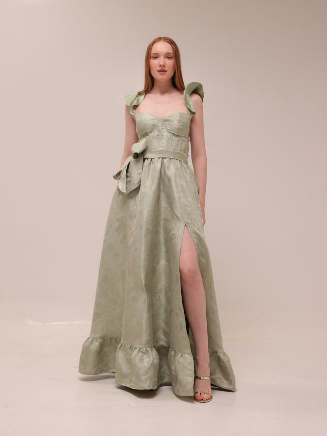 The Veronica in Sage Windsor Brocade