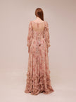 The Carmella Dress in Peach Tapestry