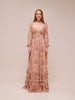 The Carmella Dress in Peach Tapestry