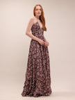 The Scarlette Dress in Chocolate Peony Print