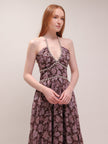 The Scarlette Dress in Chocolate Peony Print