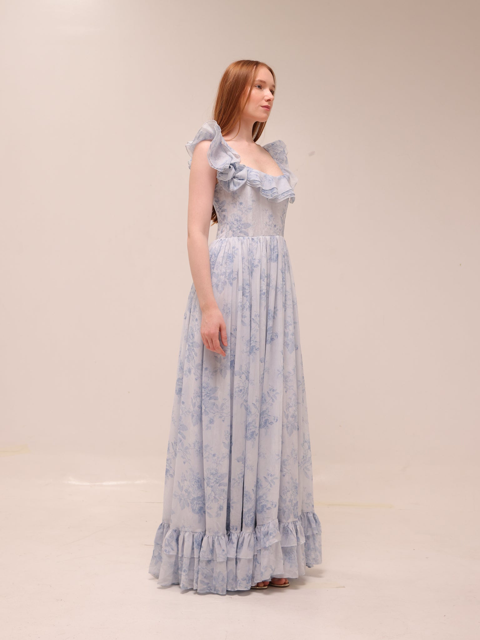 Rosetta Dress in Blue Tapestry Rose