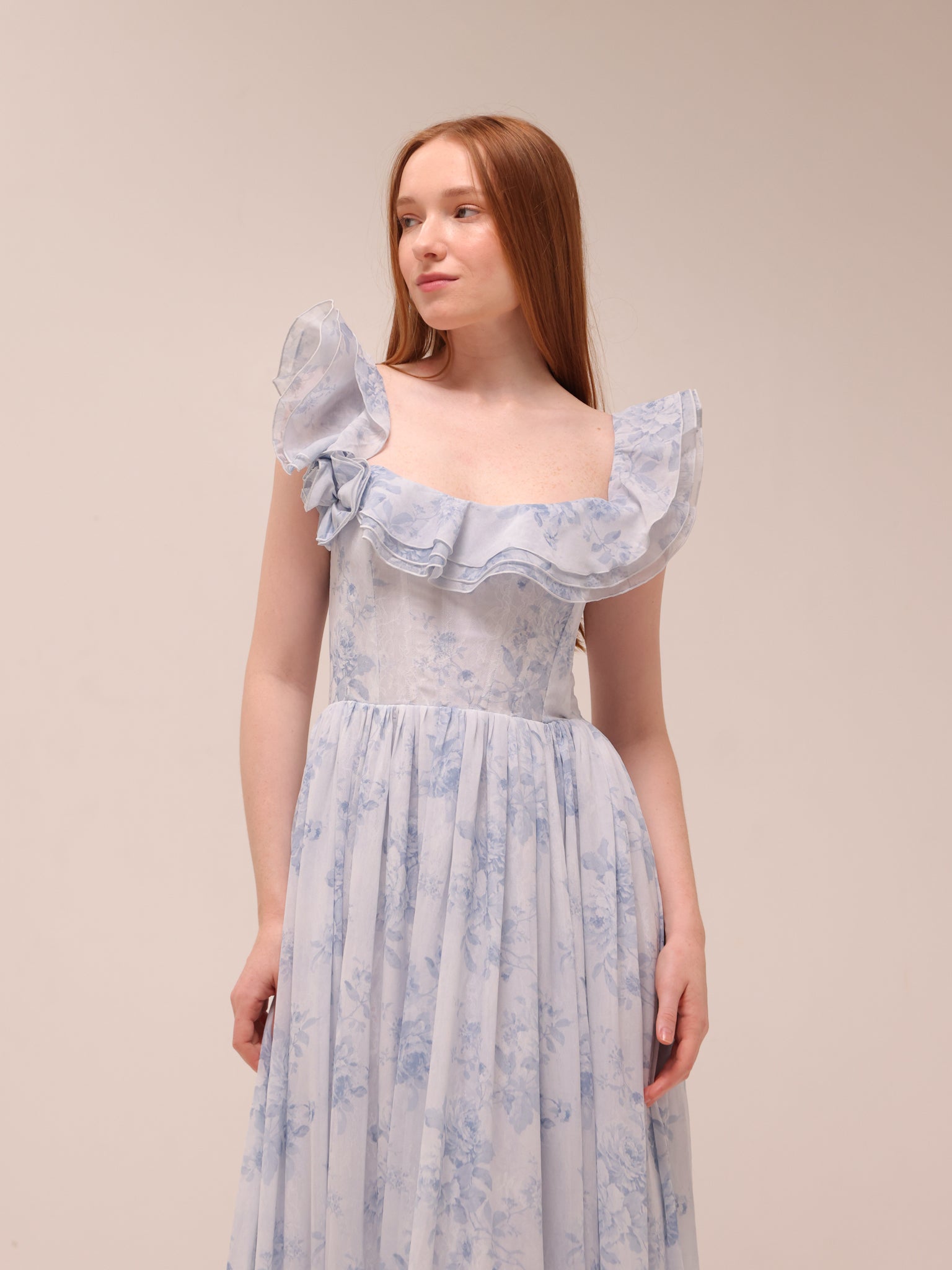 Rosetta Dress in Blue Tapestry Rose
