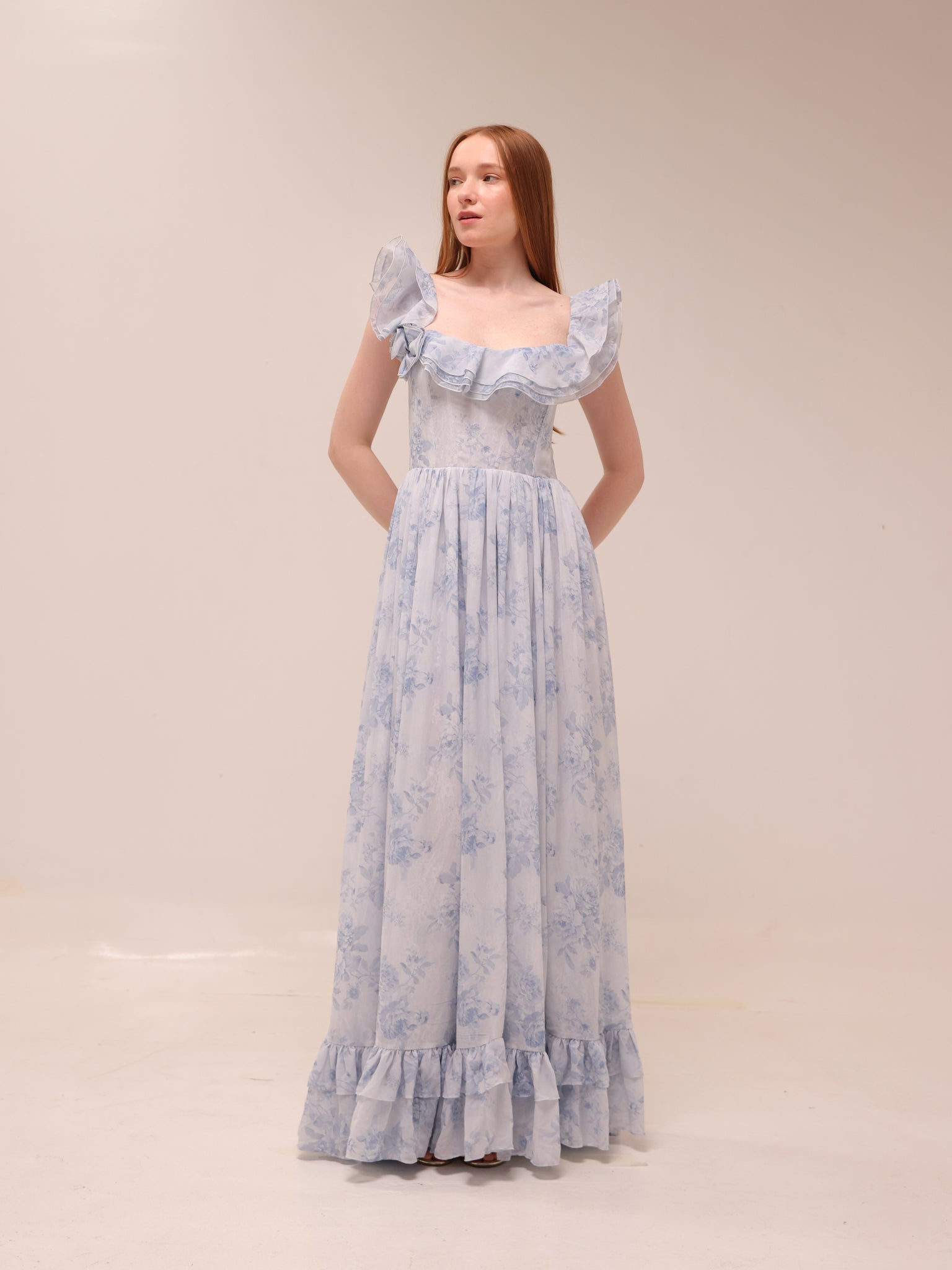 Rosetta Dress in Blue Tapestry Rose