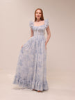 Rosetta Dress in Blue Tapestry Rose