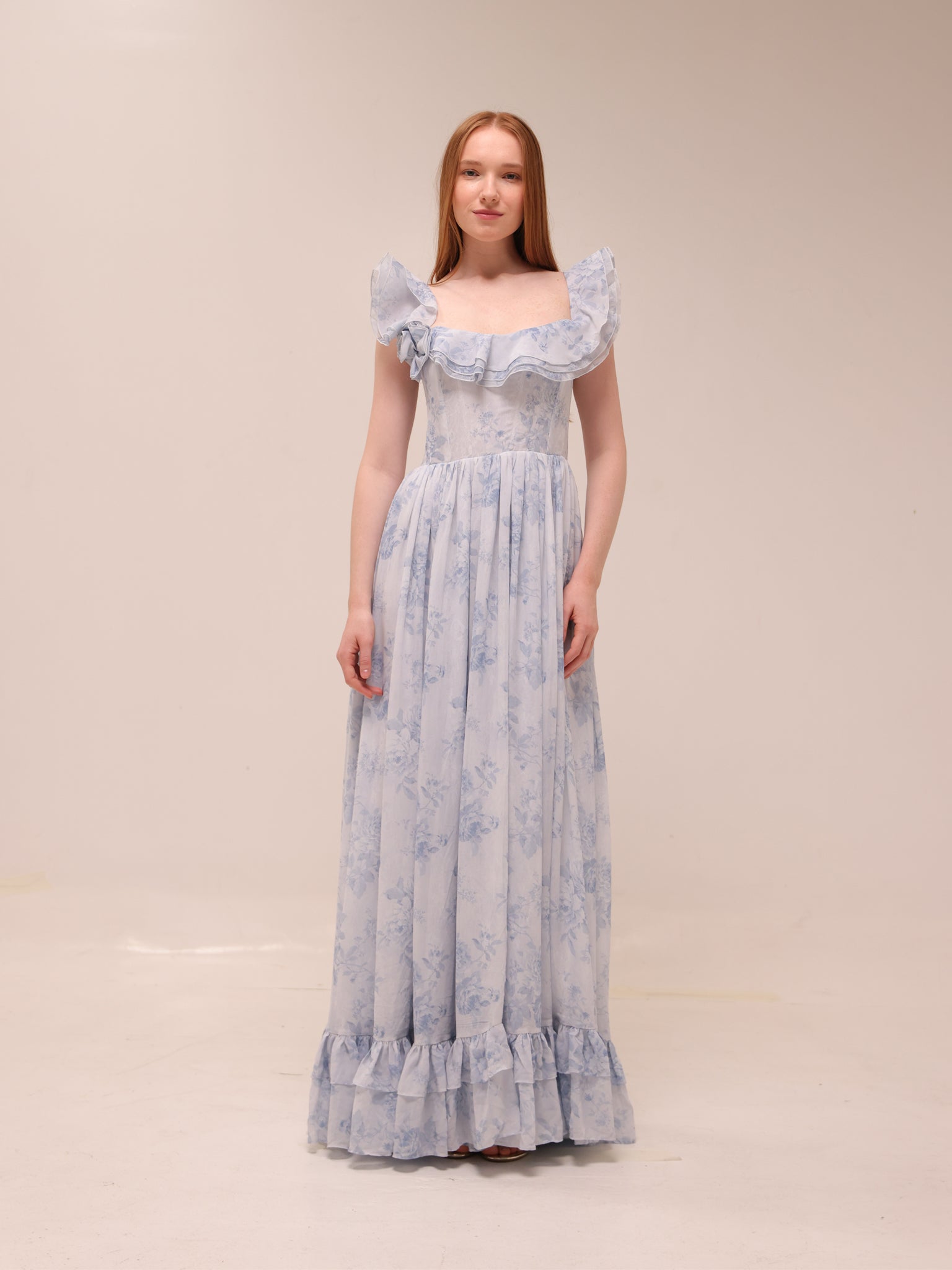 Rosetta Dress in Blue Tapestry Rose