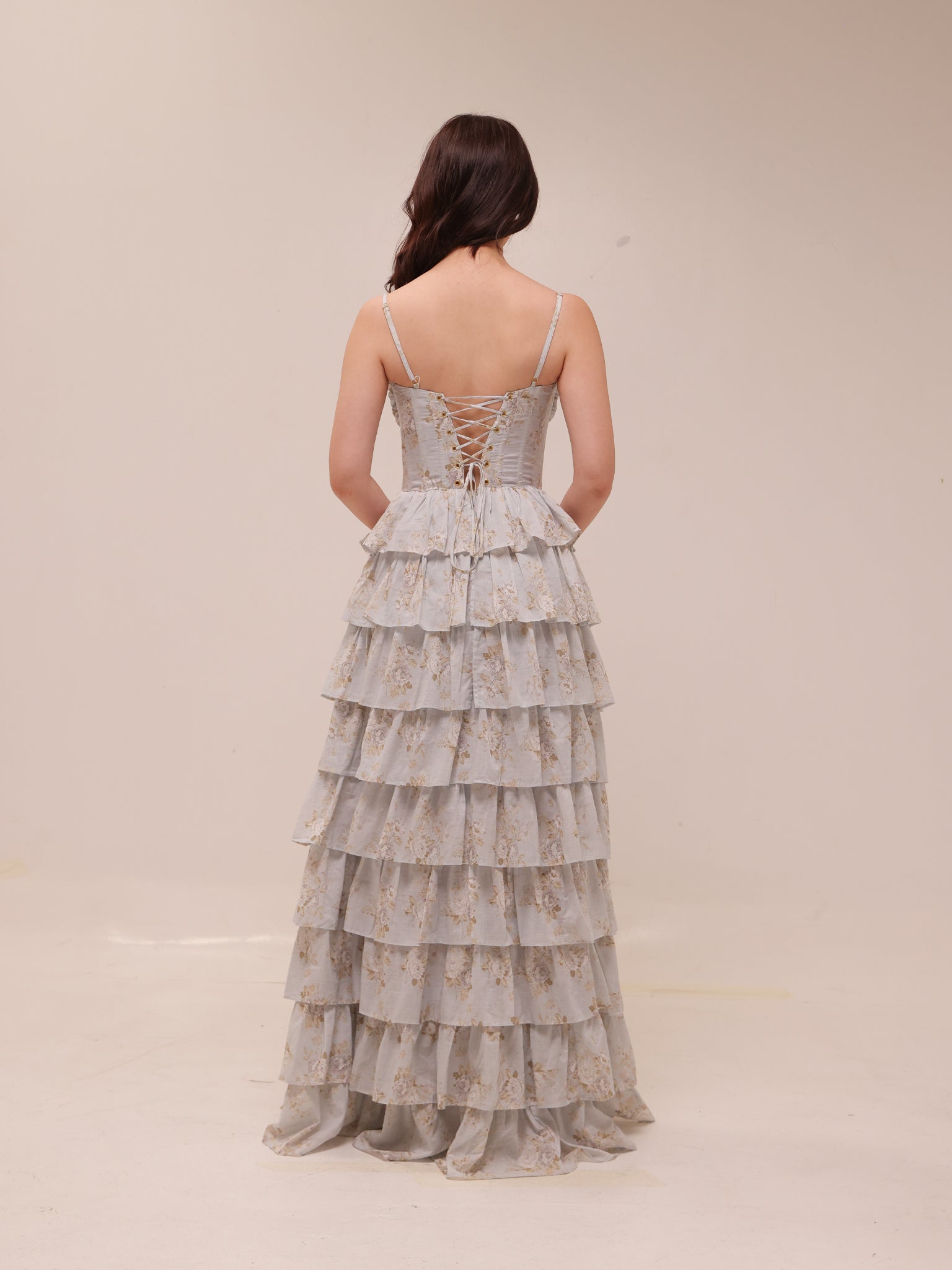 The Josephine Dress in Victorian Blue Roses